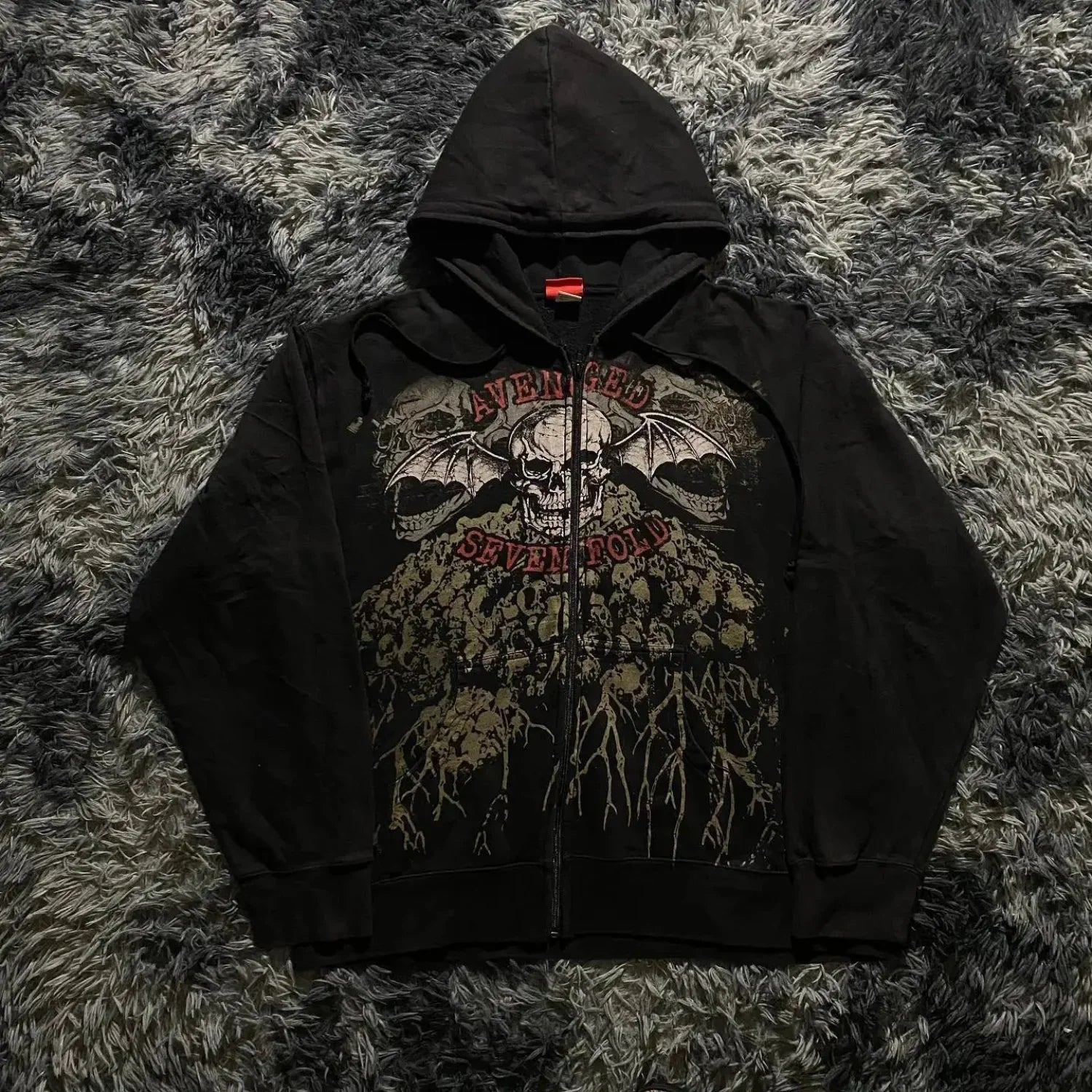 Dark Skull Design Zip Hoodie image 1