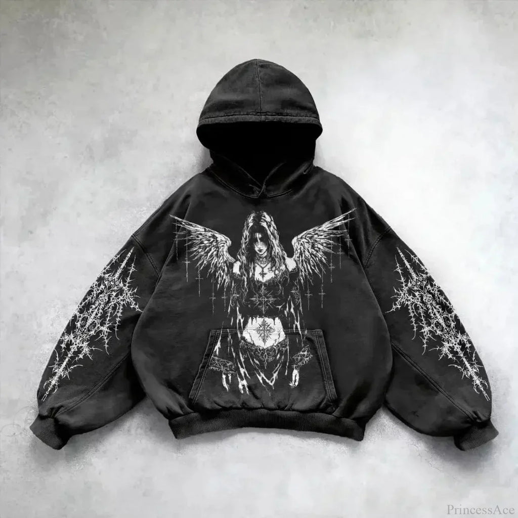 Dark Skull Oversized Zip Hoodie image 6
