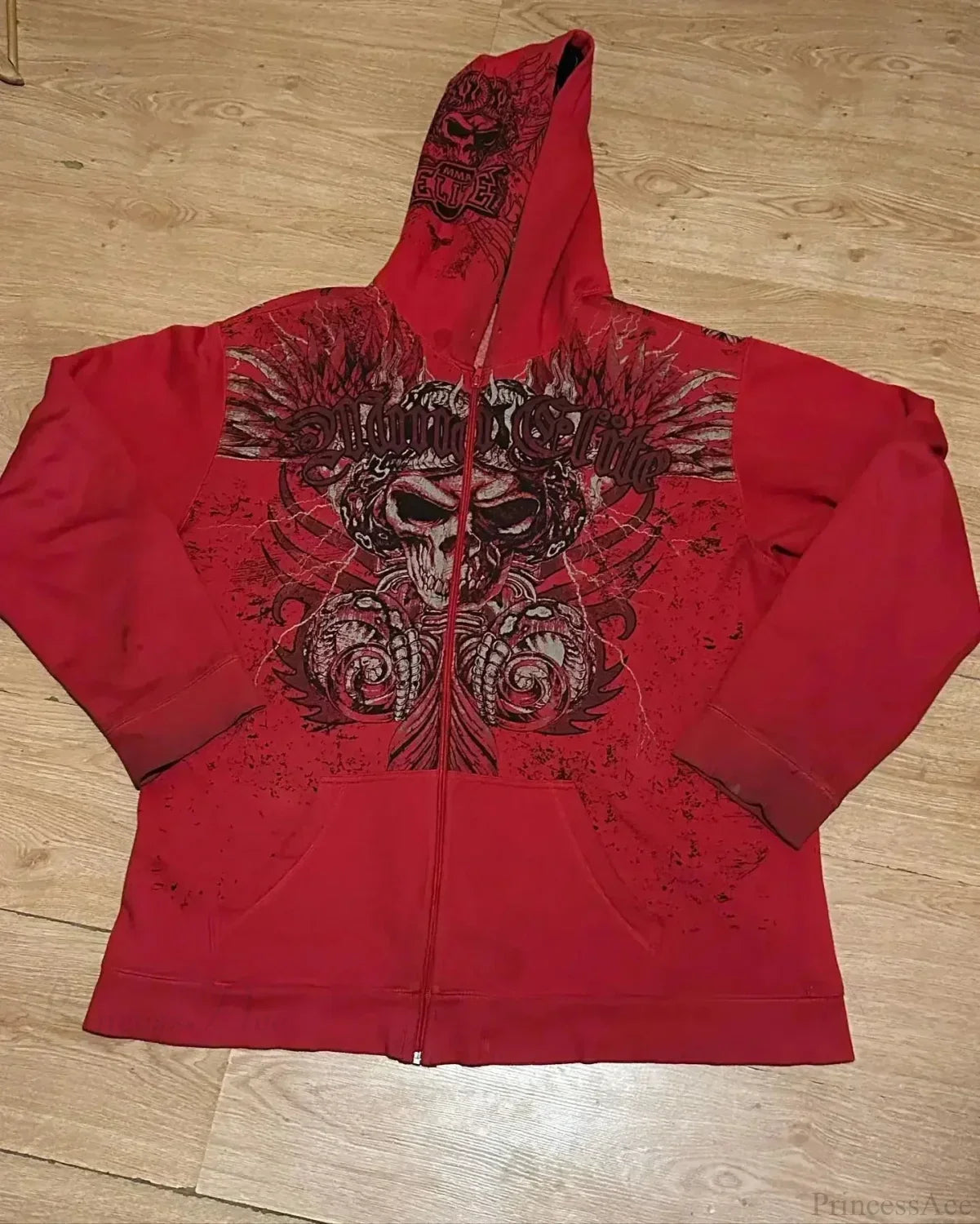 Dark Skull Oversized Zip Hoodie image 13
