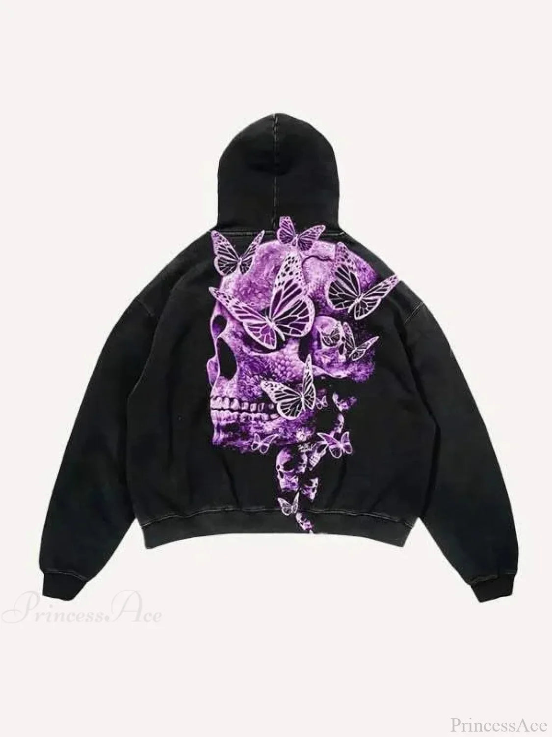 Dark Skull Print Oversized Hoodie image 5