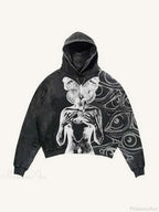 Dark Skull Print Oversized Hoodie image 6