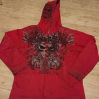 Dark Skull Print Zip Hoodie image 2