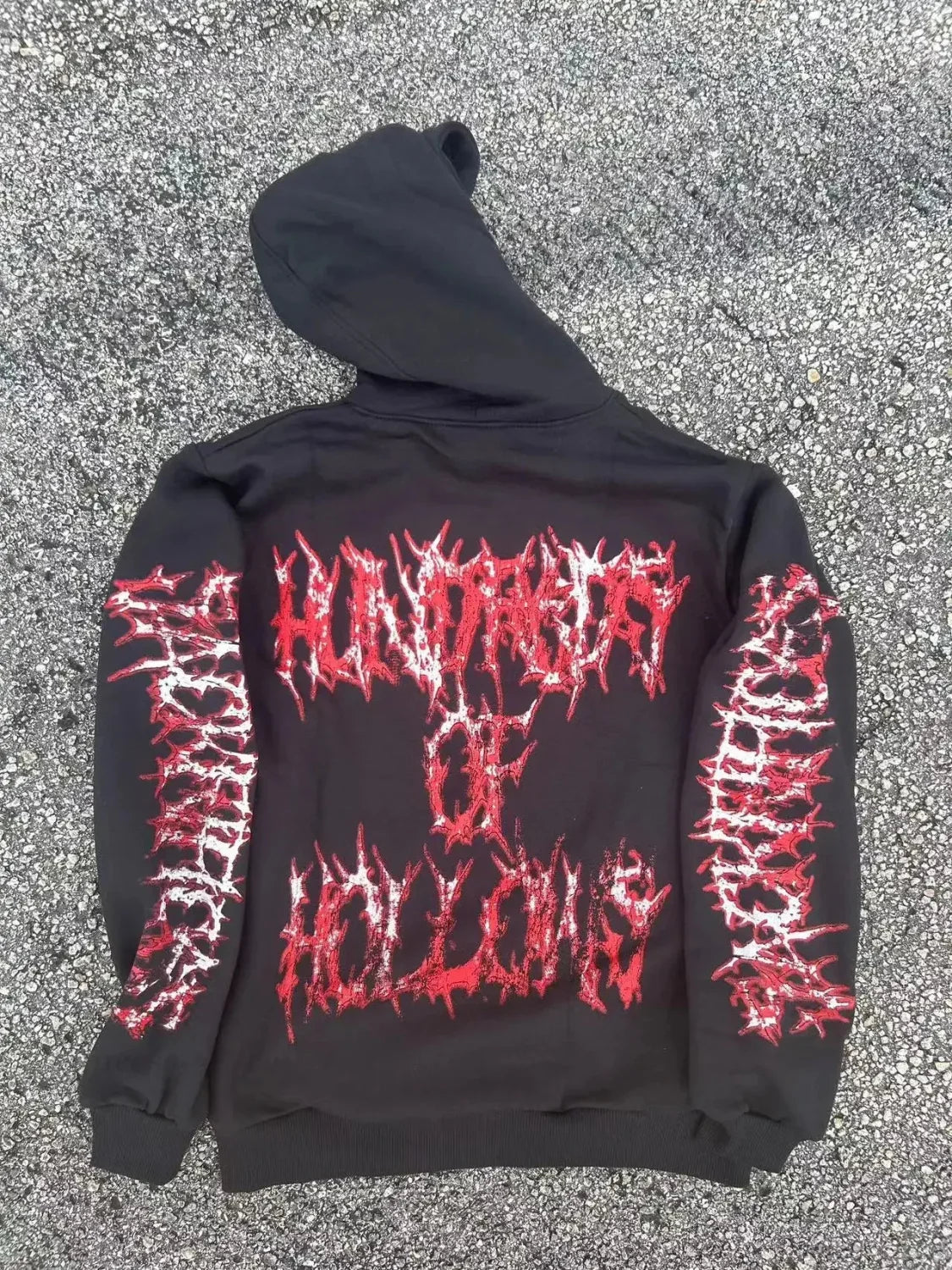 Dark Skulls Print Rebel Hoodie image 2