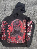 Dark Skulls Print Rebel Hoodie image 1