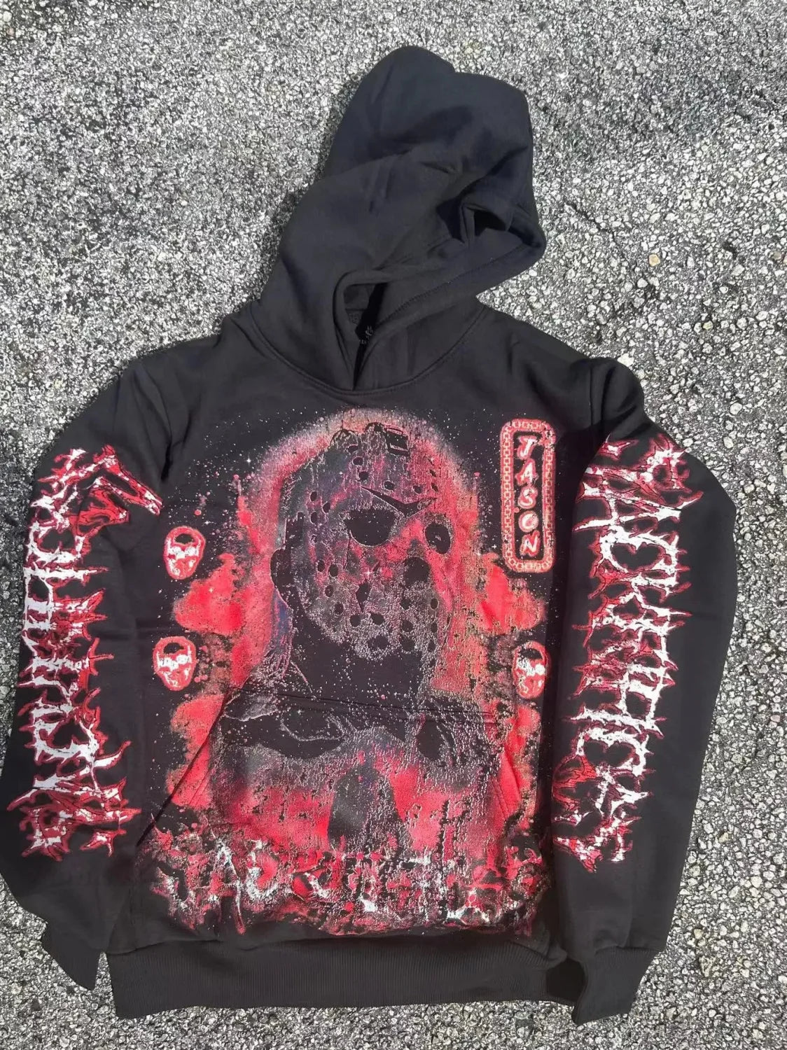 Dark Skulls Print Rebel Hoodie image 1