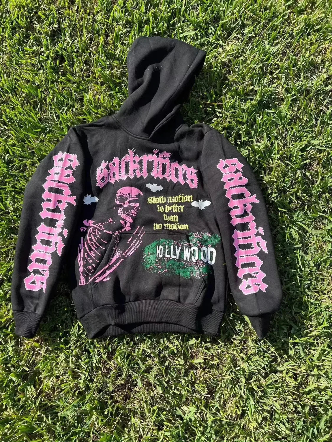 Dark Skulls Print Rebel Hoodie image 4