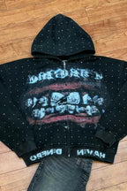 Dark Sparkling Sequin Zip Hoodie image 2