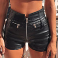 Dark Synthetic Leather Tall Waist Short image 1