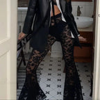 Dark Thin Lace Flared Pant image 3