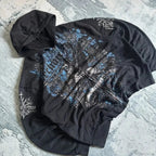 Dark Vintage Design Zipper Hoodie image 2