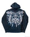 Dark Vintage Design Zipper Hoodie image 7