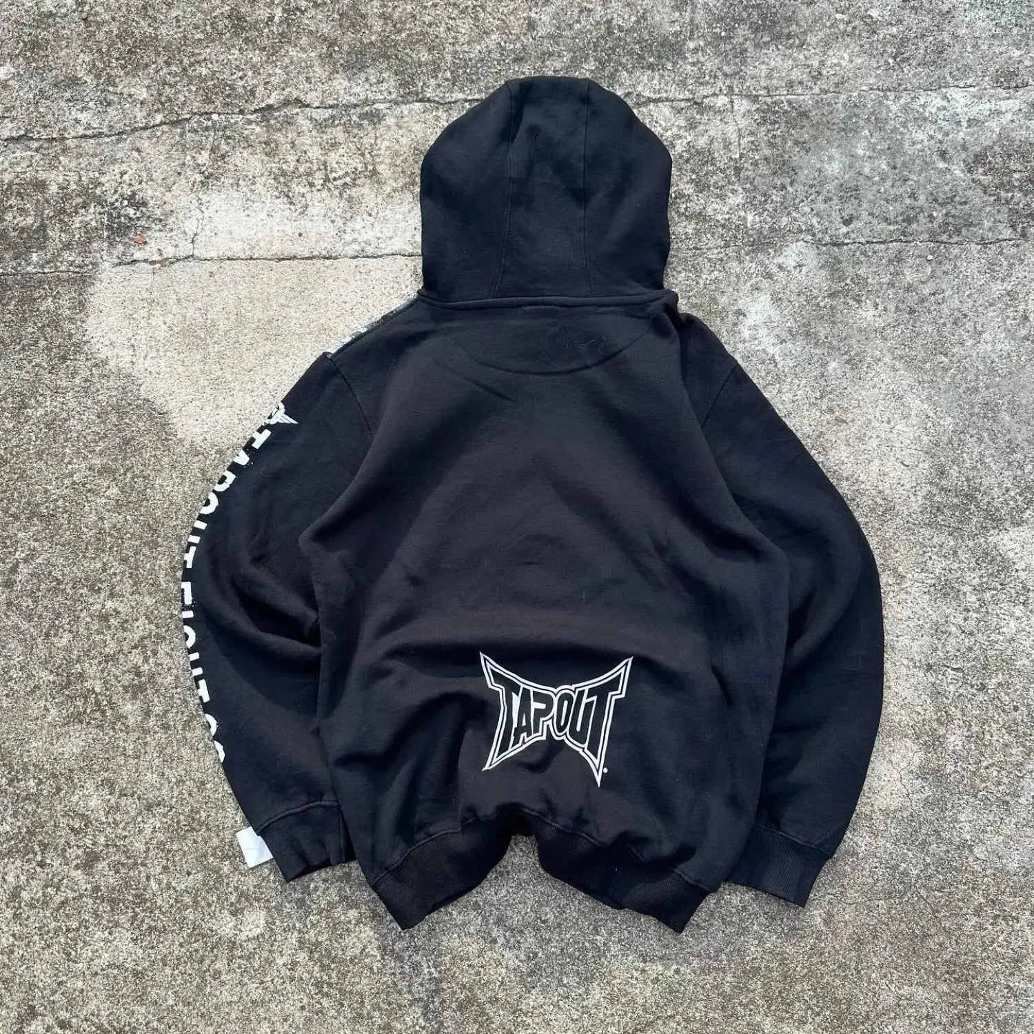 Dark Vintage Letter Print Zip Hoodie image 3