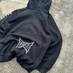 Dark Vintage Letter Print Zip Hoodie image 4
