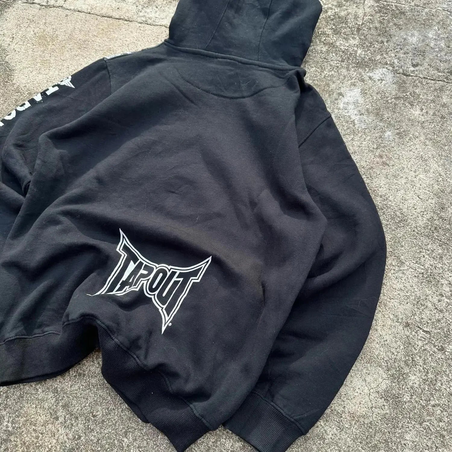 Dark Vintage Letter Print Zip Hoodie image 4