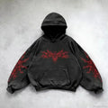 Dark Vintage Print Zip Hoodie image 5