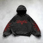 Dark Vintage Print Zip Hoodie image 5