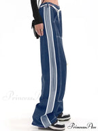 Dark Wash Belted Trendy Baggy Boyfriend Jeans image 2
