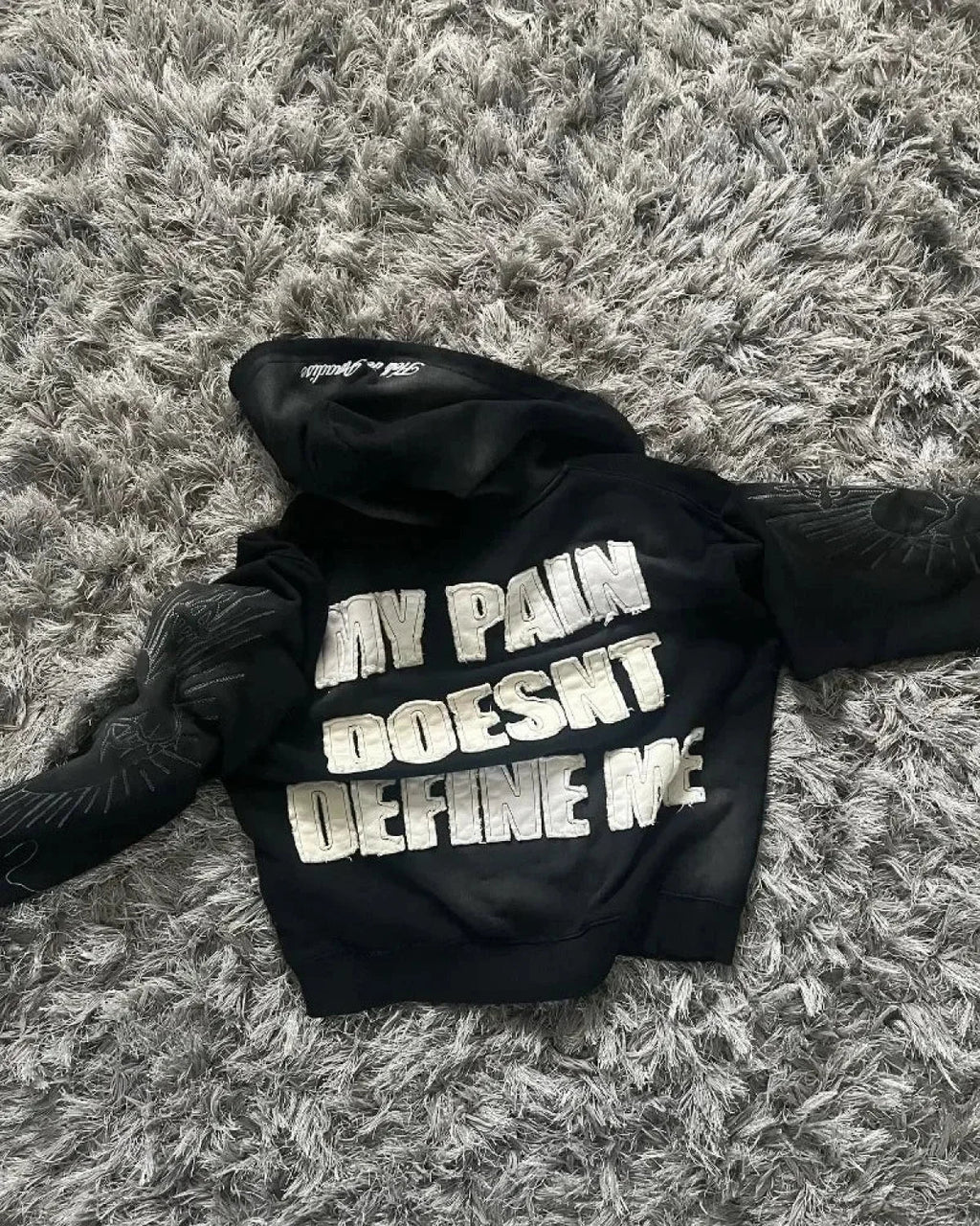 Dark Zipper Joined Vintage Hoodie image 2