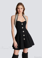 Dazzling Diamonds Halter Mini Party Dress image 4