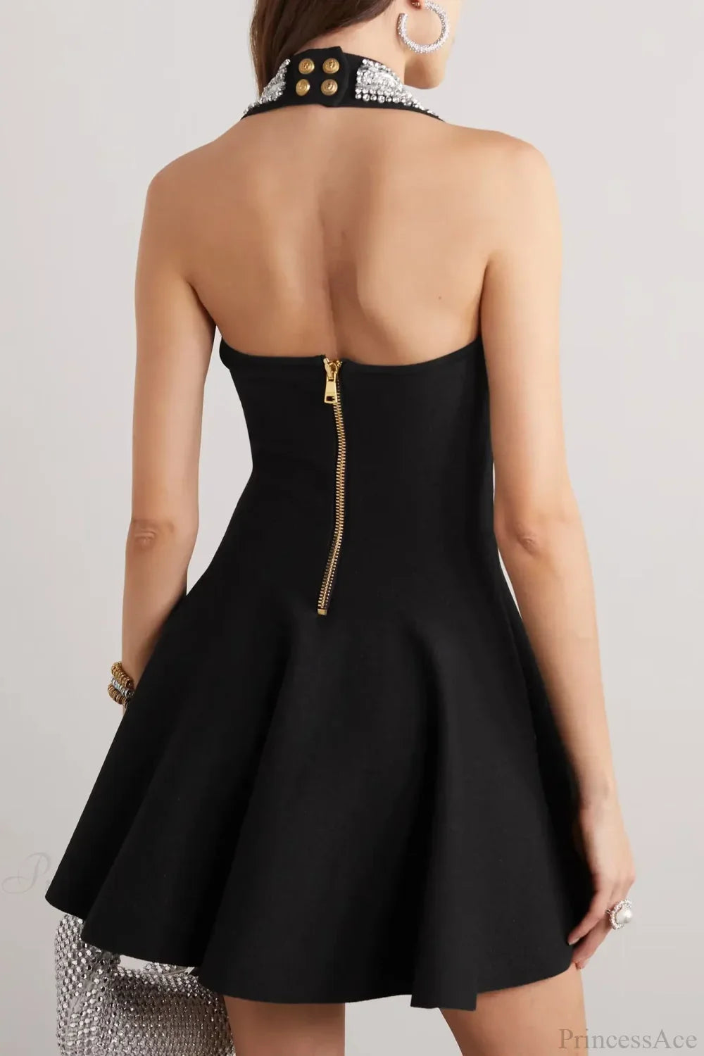 Dazzling Diamonds Halter Mini Party Dress image 6
