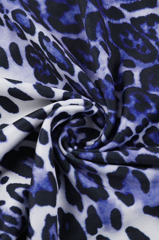 Leopard Cowl Neck Backless Maxi Dress image 6
