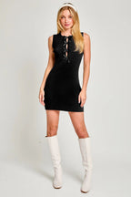 Sleeveless Bow Cutout Knit Sweater Dress image 26