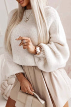 Bow-Tie Detailed Backless Loose Knit Sweater image 3