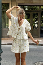 Cotton Print Short Sleeve Skirt Set image 2