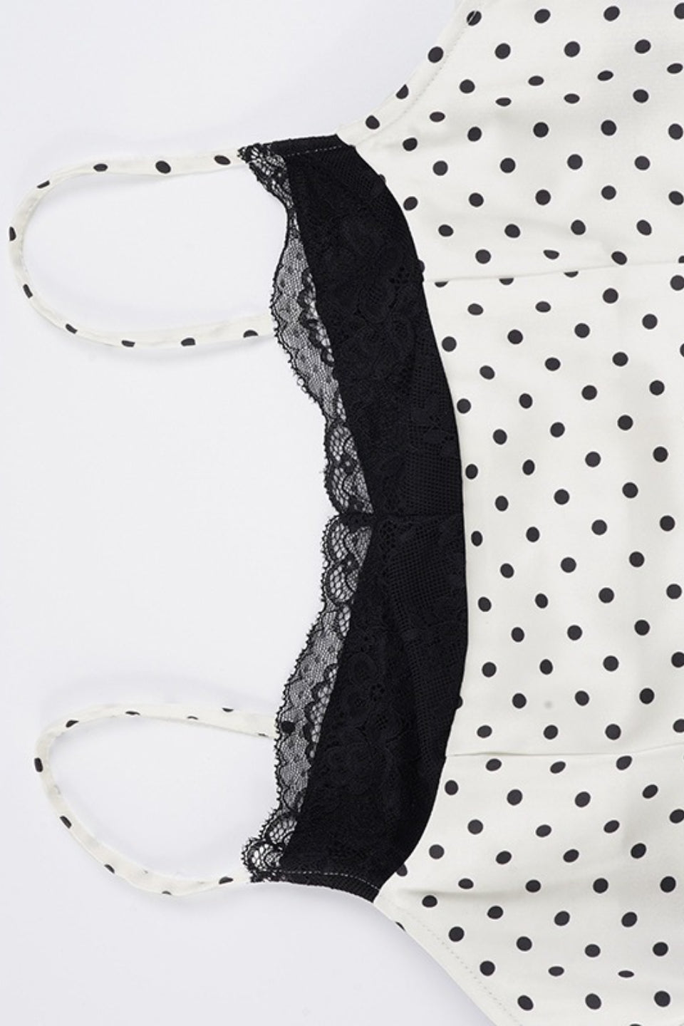 Sexy Lace Polka Dot Patchwork Slim Cami Top image 4