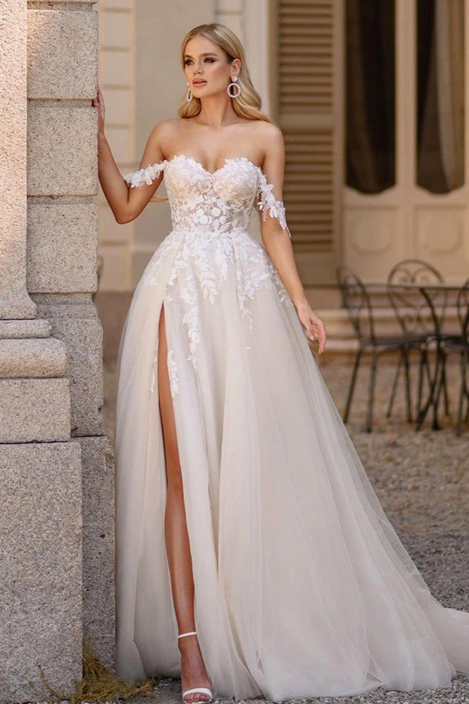 Mermaid Sheer Backless Lace Train Wedding Dress image 3