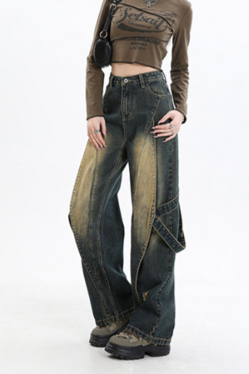 Vintage Washed Patchwork Jeans image 8