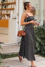 Boho Polka Dot Lace Trim Cami Maxi Dress image 2