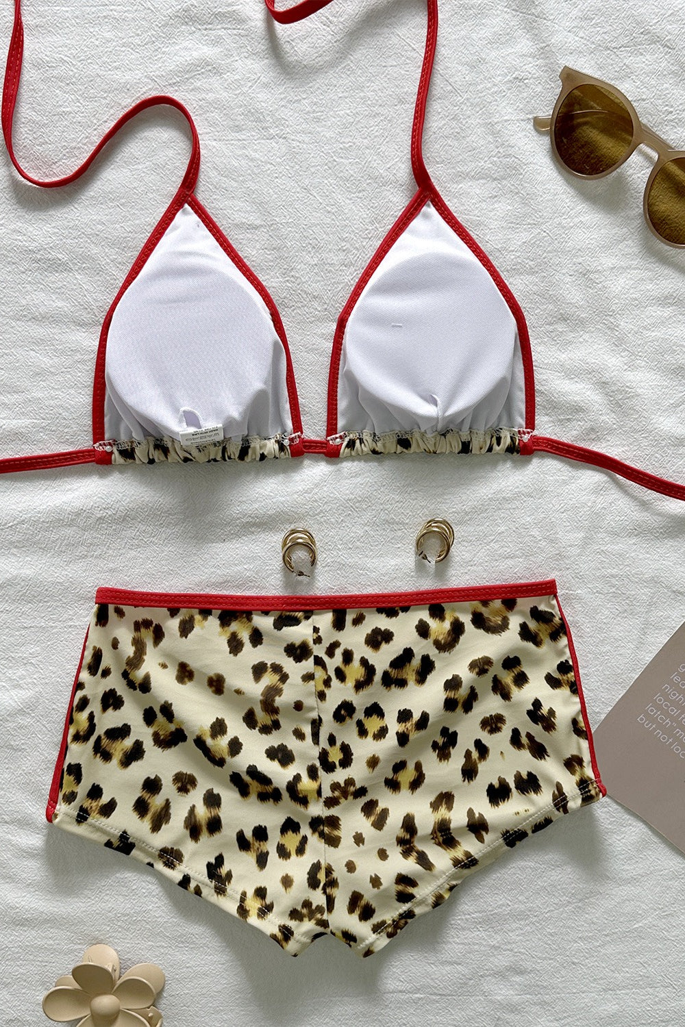 Leopard Halter Tie Two Piece Swim Set image 4