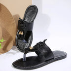 Elodie Toe-Loop Sandals detail view styled for Avrienne