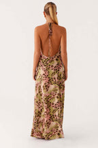 Street Style Leopard V Neck Maxi Dress image 5