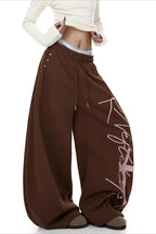 Contrast Print Curved Leg Wide Pants image 2