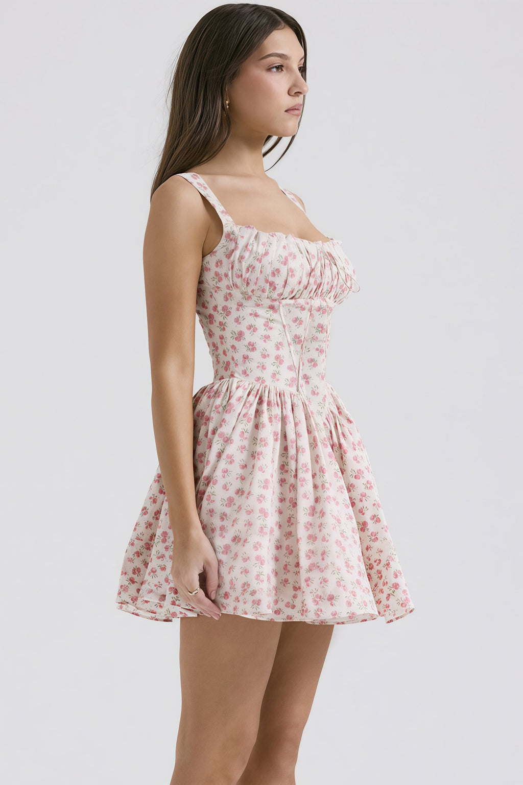 Floral Cami Ballet Puff Mini Dress image 5