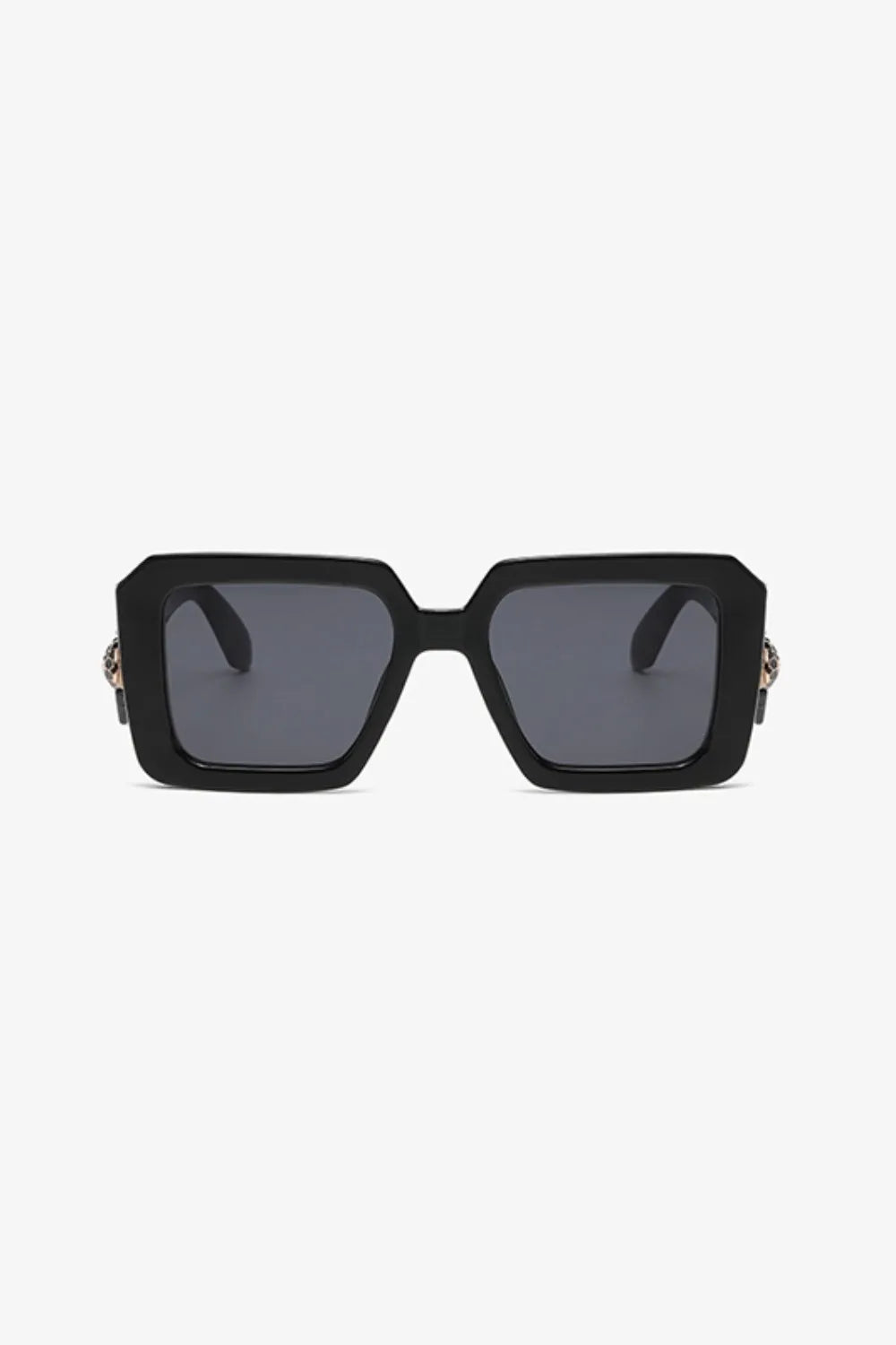 Cora Square Sunglasses detail view styled for Avrienne