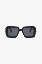 Cora Square Sunglasses detail view styled for Avrienne