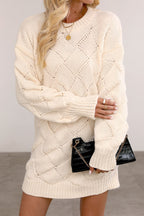 Argyle Knit Bodycon Sweater Dress image 1