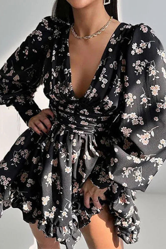 Floral Long Sleeve Party Dress image 7