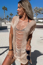 Sheer Hollow Knit Beach Dress Cover Up image 1