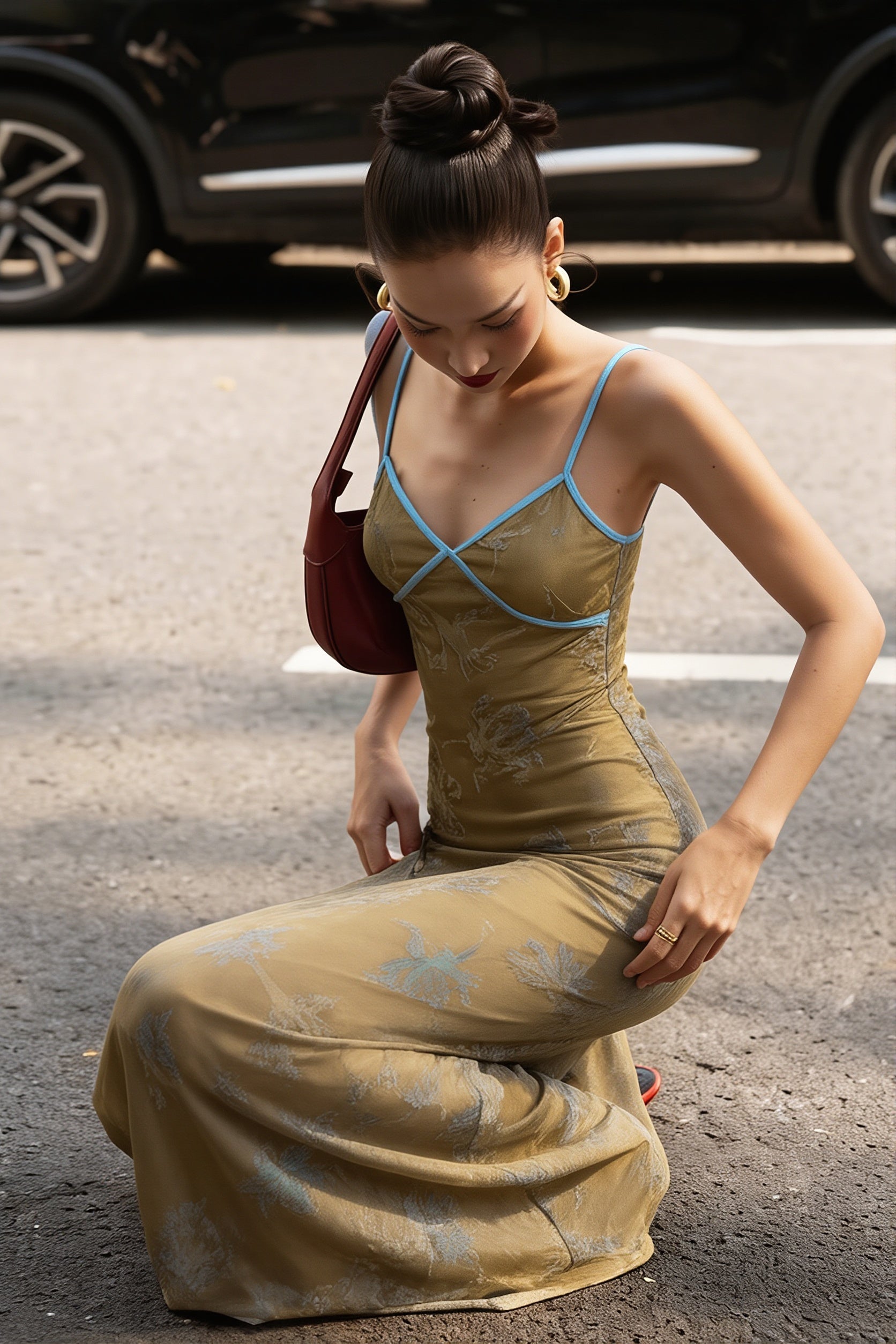 Sexy Floral Print Cami Chinese Style Maxi Dress image 2