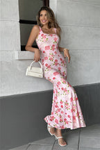 Pink Floral Sweet Girly Cami Maxi Dress image 1