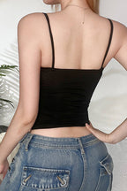 V Neck Lace Trim Slim Cami Top image 8