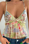 Sexy Sheer Print Ruffle Cami Top image 6