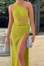 Elegant Sexy Asymmetrical Shoulder Party Dress image 3