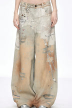 Tie Dye Baggy Wide Leg Denim Jeans image 1