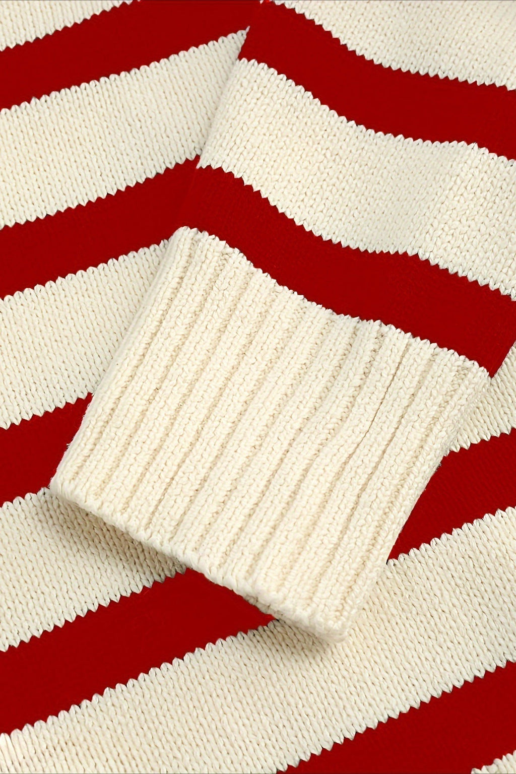 Striped Wool Collar V-Neck Sweater image 10