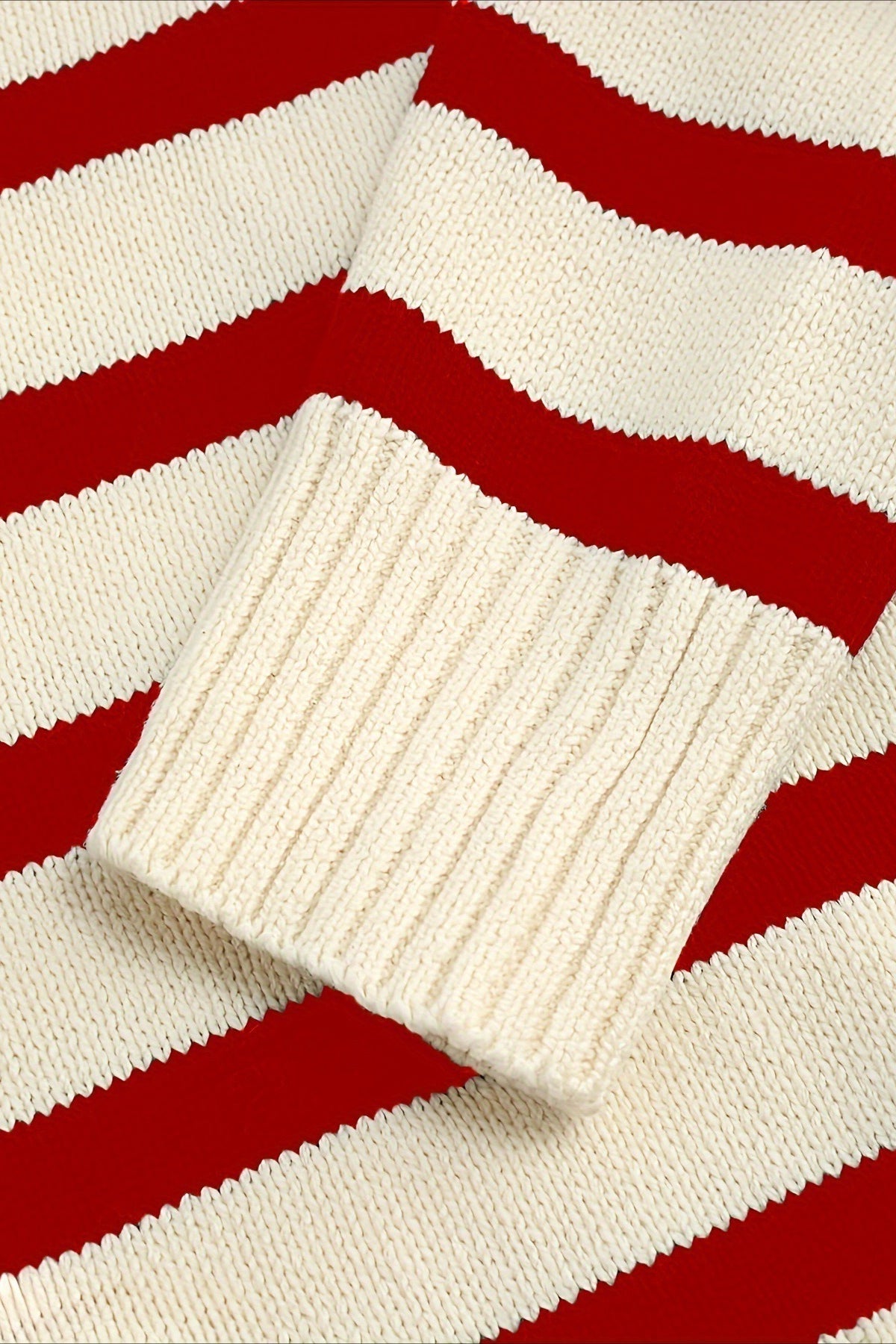 Striped Wool Collar V-Neck Sweater image 10